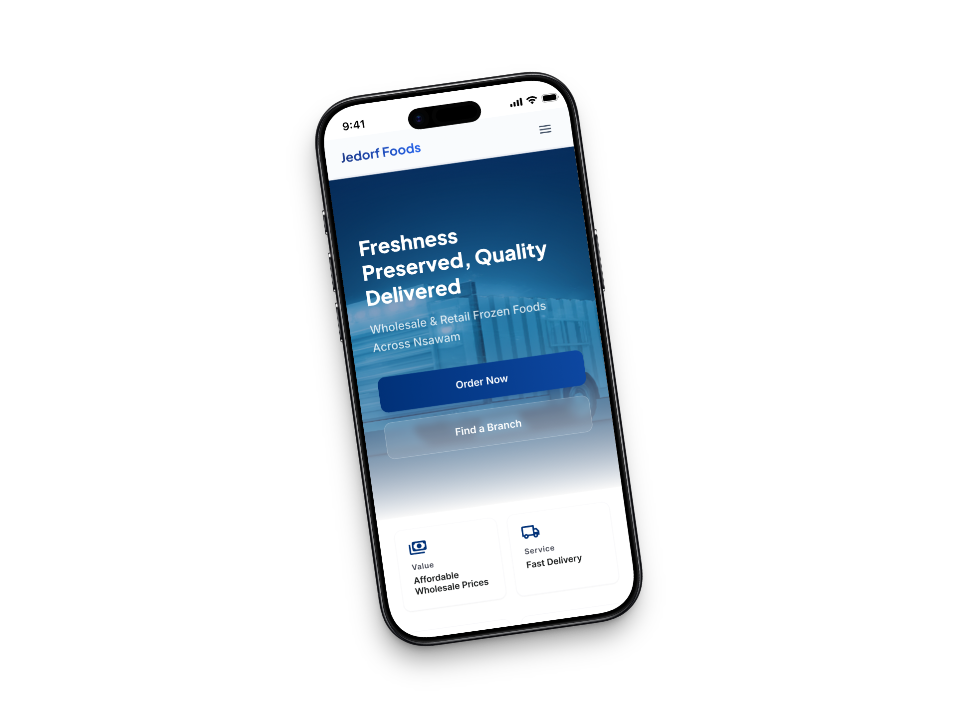 Jedorf Foods UI Design Showcase 1