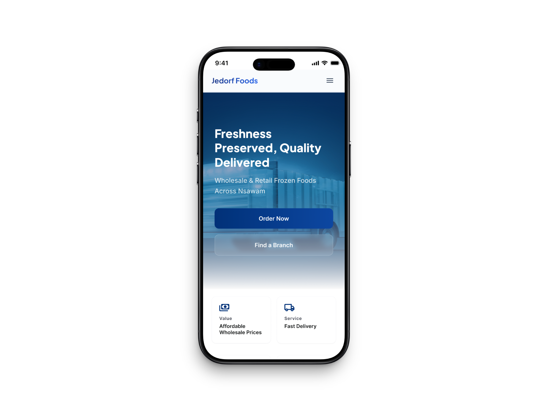 Jedorf Foods UI Design Showcase 2